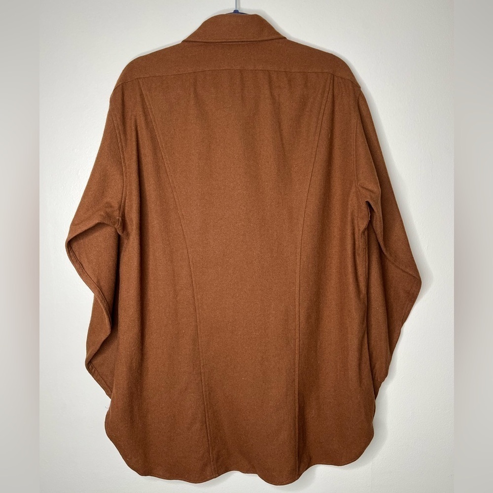 Vintage 70s Pendleton Button Up in Chocolate Brown Wool Size Large - Picture 3 of 3